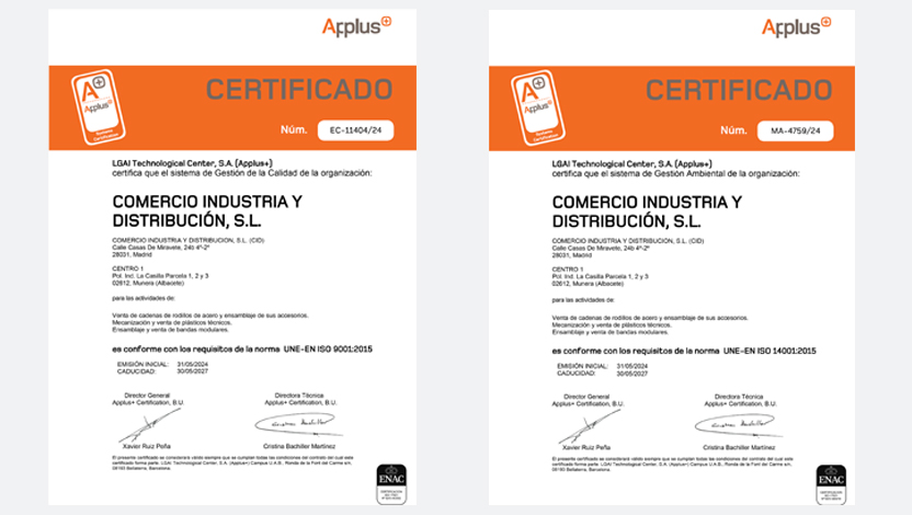 CID, S.L. – Certificación ISO9001 / ISO14001